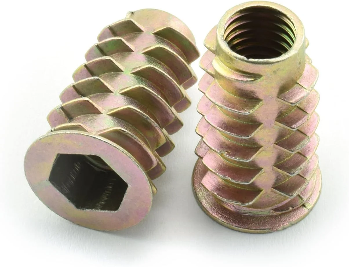 LQ Industrial 30 عدد مهره های پیچی مبلمان M8x25mm آلیاژ روی، پیچ اتصال دهنده، درایو سوکت شش گوش، مهره های درج رزوه ای برای مجموعه مبلمان چوبی