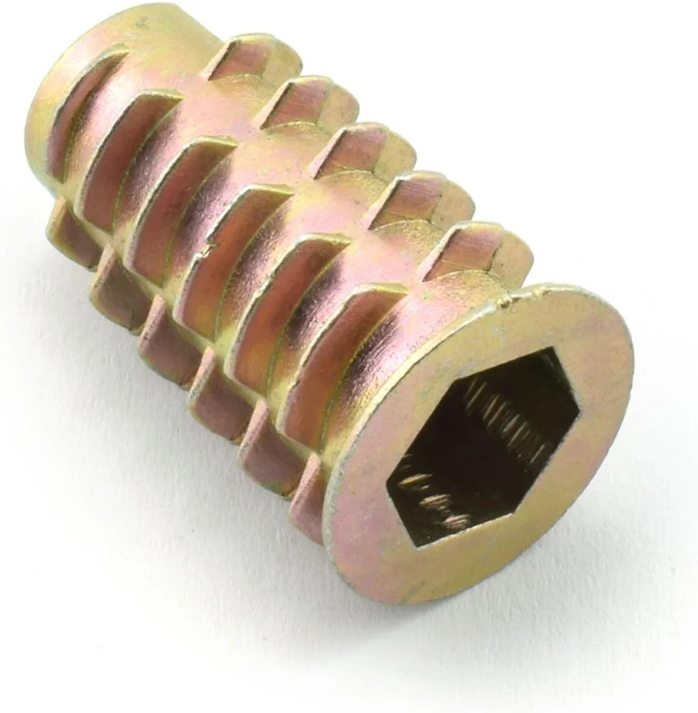 LQ Industrial 30 عدد مهره های پیچی مبلمان M8x25mm آلیاژ روی، پیچ اتصال دهنده، درایو سوکت شش گوش، مهره های درج رزوه ای برای مجموعه مبلمان چوبی