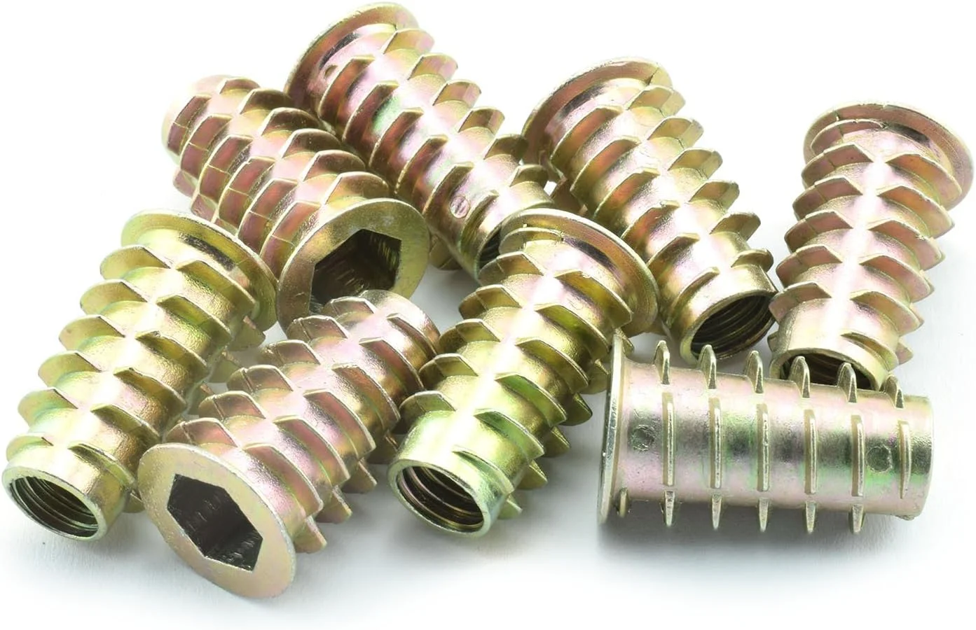 LQ Industrial 30 عدد مهره های پیچی مبلمان M8x25mm آلیاژ روی، پیچ اتصال دهنده، درایو سوکت شش گوش، مهره های درج رزوه ای برای مجموعه مبلمان چوبی