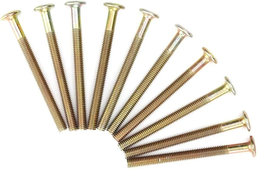 NDNCZDHC 10 عدد پیچ بلند، پیچ های مبلمان فولادی کربنی M6 70 میلی متری با مهره های استوانه ای 6 میلی متری، کیت پیچ و مهره برای اتصال کابینت به چوب