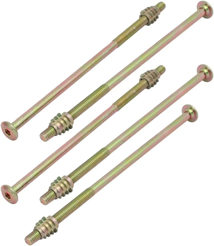 Aexit 5 عدد اتصالات اتصال دهنده مبلمان (سخت افزار خانگی) پیچ با سر استوانه ای M6x150mm به همراه مهره چوبی