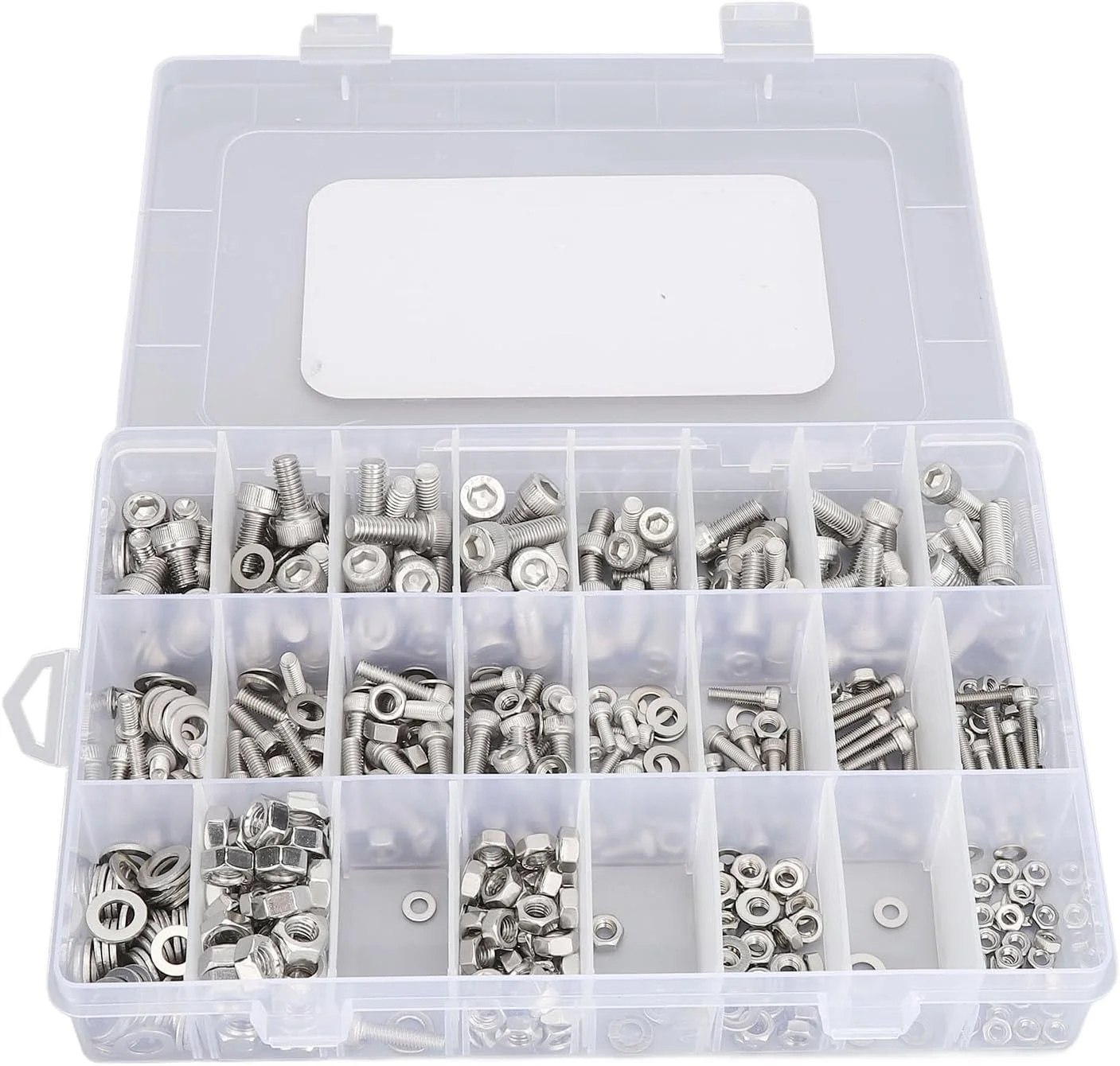 مجموعه 520 عددی مهره و پیچ NDNCZDHC، مجموعه پیچ های M3 M4 M5 M6، پیچ های سر شش گوش، مهره ها، واشرهای تخت