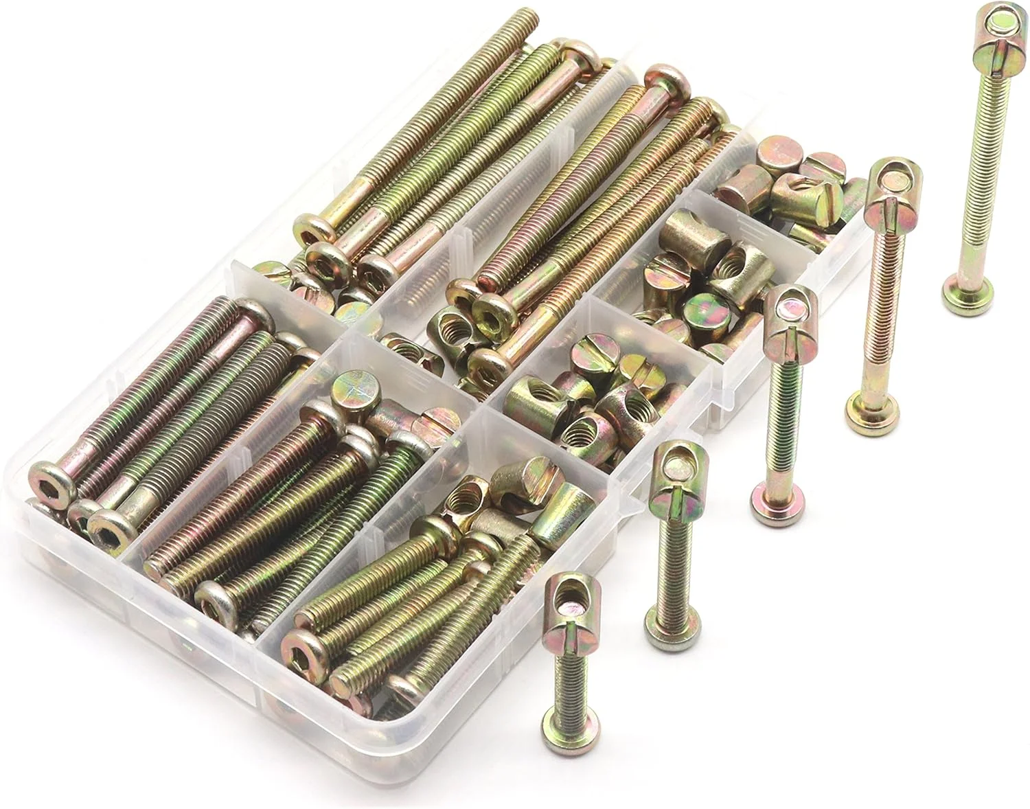 binifiMux پیچ و مهره جایگزین سخت افزار تخت خواب نوزاد، 100 عدد M6 x 35mm/ 45mm/ 55mm/ 65mm/ 75mm پیچ و مهره آلن خور و مهره استوانه ای، کیت متنوع برای تخت نوزاد، صندلی، تخت خواب و مبلمان binifiMux پیچ و مهره جایگزین سخت افزار تخت خواب نوزاد، 100 عدد M6 x 35mm/ 45mm/ 55mm/ 65mm/ 75mm پیچ و مهره آلن خور و مهره استوانه ای، کیت متنوع برای تخت نوزاد، صندلی، تخت خواب و مبلمان