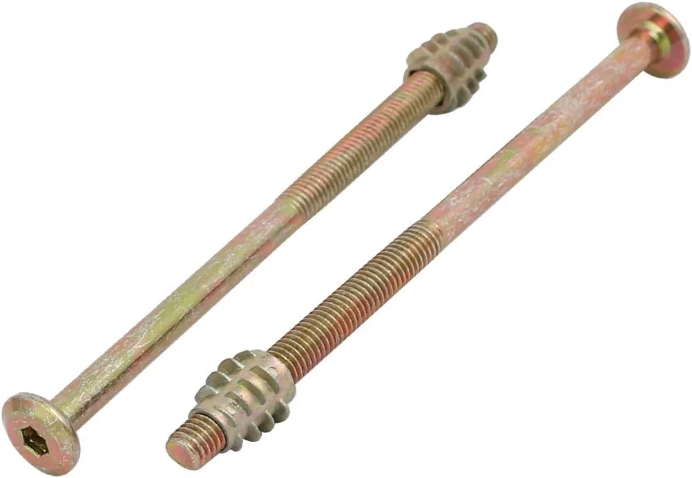 Aexit 10 عدد اتصالات اتصال دهنده مبلمان (سخت افزار خانگی) پیچ M6x110 میلی متر با درایو سوکت شش گوش با مهره چوبی Aexit 10 عدد اتصالات اتصال دهنده مبلمان (سخت افزار خانگی) پیچ M6x110 میلی متر با درایو سوکت شش گوش با مهره چوبی