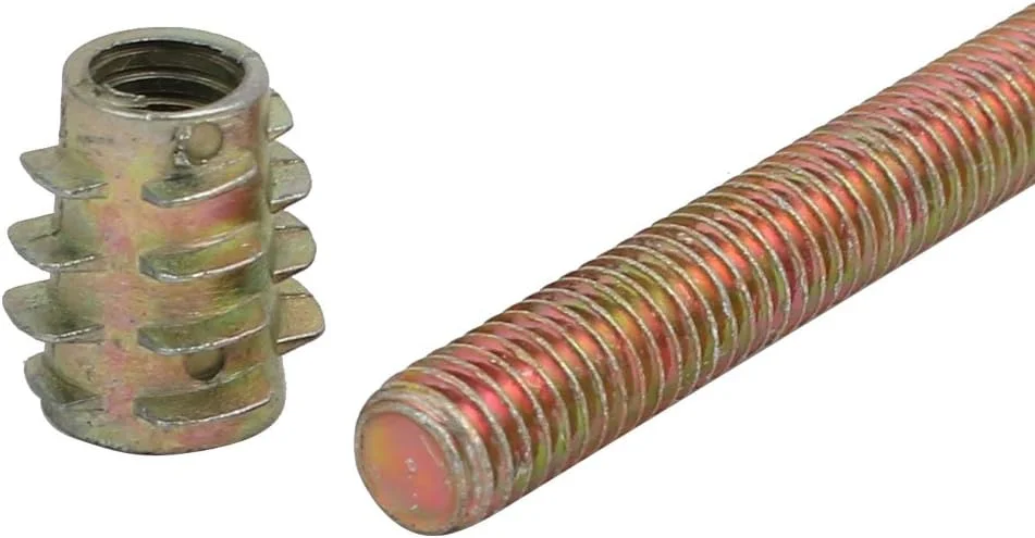 Aexit 10 عدد اتصالات اتصال دهنده مبلمان (سخت افزار خانگی) پیچ M6x110 میلی متر با درایو سوکت شش گوش با مهره چوبی Aexit 10 عدد اتصالات اتصال دهنده مبلمان (سخت افزار خانگی) پیچ M6x110 میلی متر با درایو سوکت شش گوش با مهره چوبی