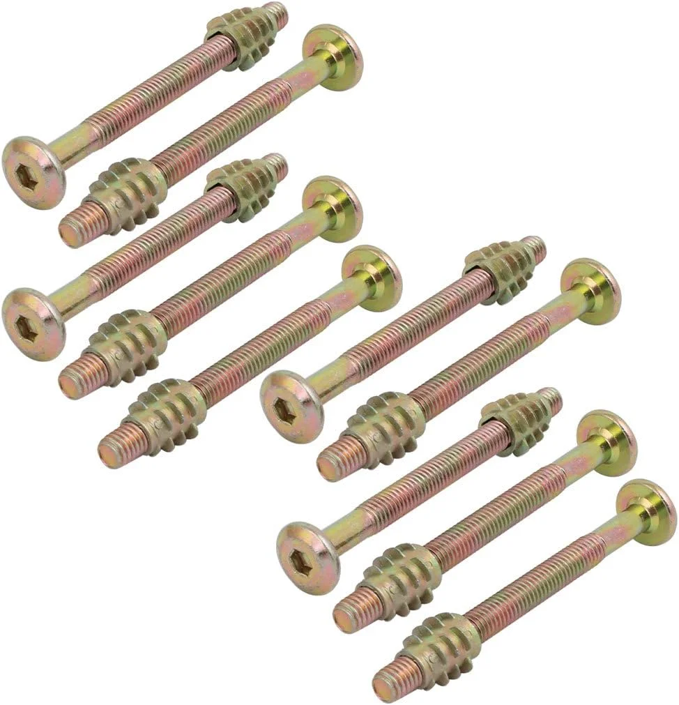 Aexit 10 عدد اتصالات اتصال دهنده مبلمان M6x70mm پیچ با سر سوکت شش گوش به همراه مهره چوبی Aexit 10 عدد اتصالات اتصال دهنده مبلمان M6x70mm پیچ با سر سوکت شش گوش به همراه مهره چوبی