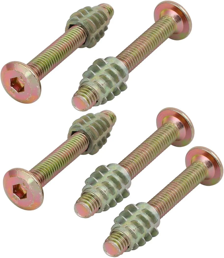 Aexit 5 عدد اتصالات اتصال دهنده مبلمان (سخت افزار خانگی) پیچ با سر استوانه ای M6x45mm به همراه مهره چوبی