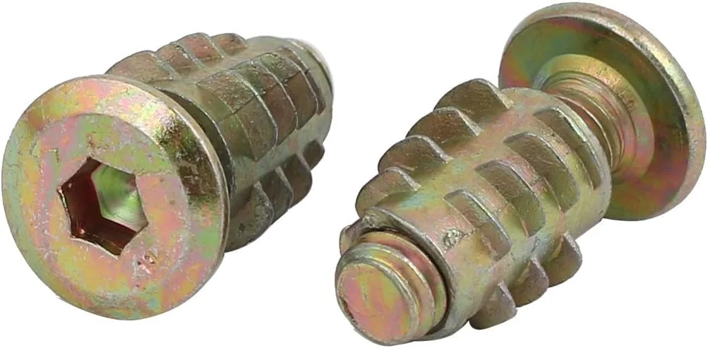 Aexit 20 عدد اتصالات اتصال دهنده مبلمان (سخت افزار خانگی) پیچ با سر سوکت شش گوش M6x20mm به همراه مهره چوبی Aexit 20 عدد اتصالات اتصال دهنده مبلمان (سخت افزار خانگی) پیچ با سر سوکت شش گوش M6x20mm به همراه مهره چوبی