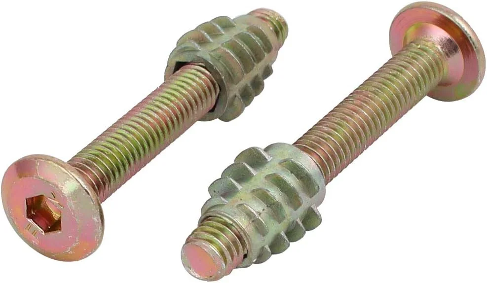 Aexit 5 عدد اتصالات اتصال دهنده مبلمان (سخت افزار خانگی) پیچ با سر استوانه ای M6x45mm به همراه مهره چوبی