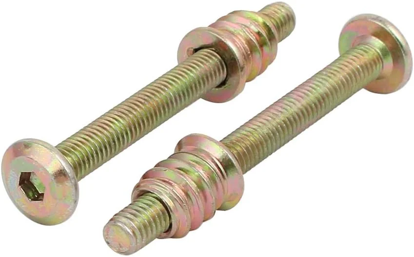 Aexit 10 عدد اتصالات اتصال دهنده مبلمان چوبی پیچ ​​M6x60 میلی متر با سوکت شش گوش با مهره درج