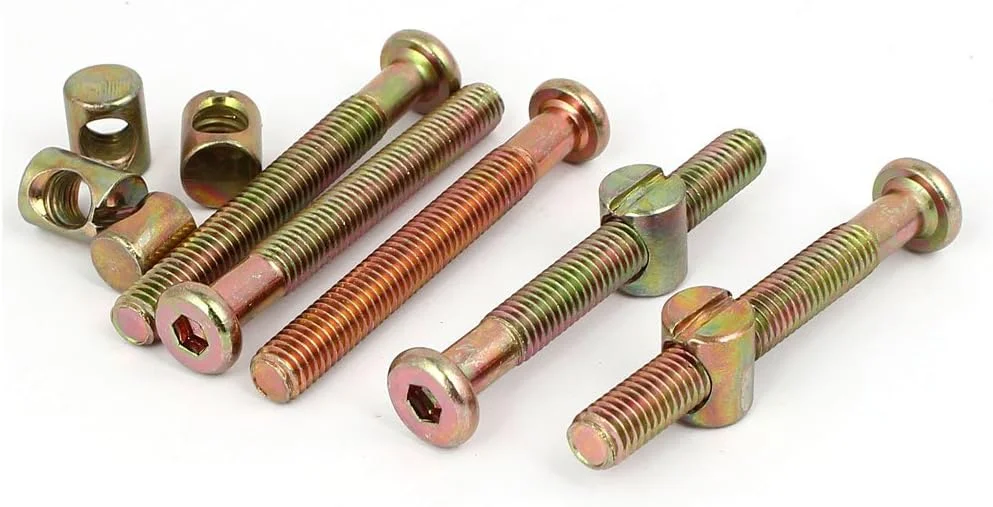 Aexit پیچ و مهره مبلمان با سر استوانه ای M8x65mm، رزوه 48mm، آچار آلن خور، به همراه مهره، 5 عدد Aexit پیچ و مهره مبلمان با سر استوانه ای M8x65mm، رزوه 48mm، آچار آلن خور، به همراه مهره، 5 عدد