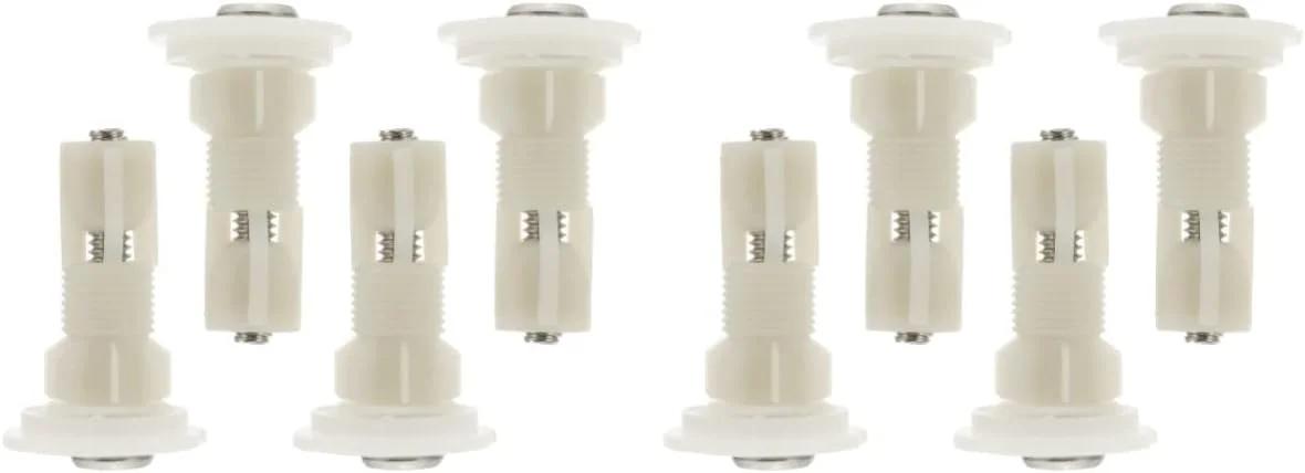 8 مجموعه برای کیت پیچ فشرده تعمیر جایگزینی مهره پوشش پیچ و مهره لاستیکی اتصالات جهانی لولاهای بالایی انبساط درب استیل ضد زنگ اتصالات انبساطی سخت افزار لولا پیچ