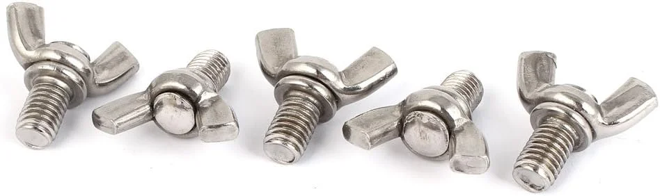 Aexit 304 (تجهیزات سخت افزاری منزل) پیچ پروانه ای استیل ضد زنگ، بست پیچی M8 x 12mm، 5 عدد