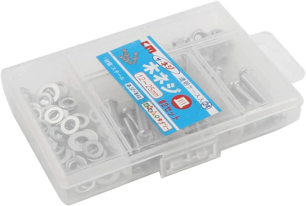 Aexit M5 (تجهیزات خانه) M6 پیچ ​​های استیل ضد زنگ سر گرد فیلیپس، مهره ها، واشرها، مجموعه 97 عددی