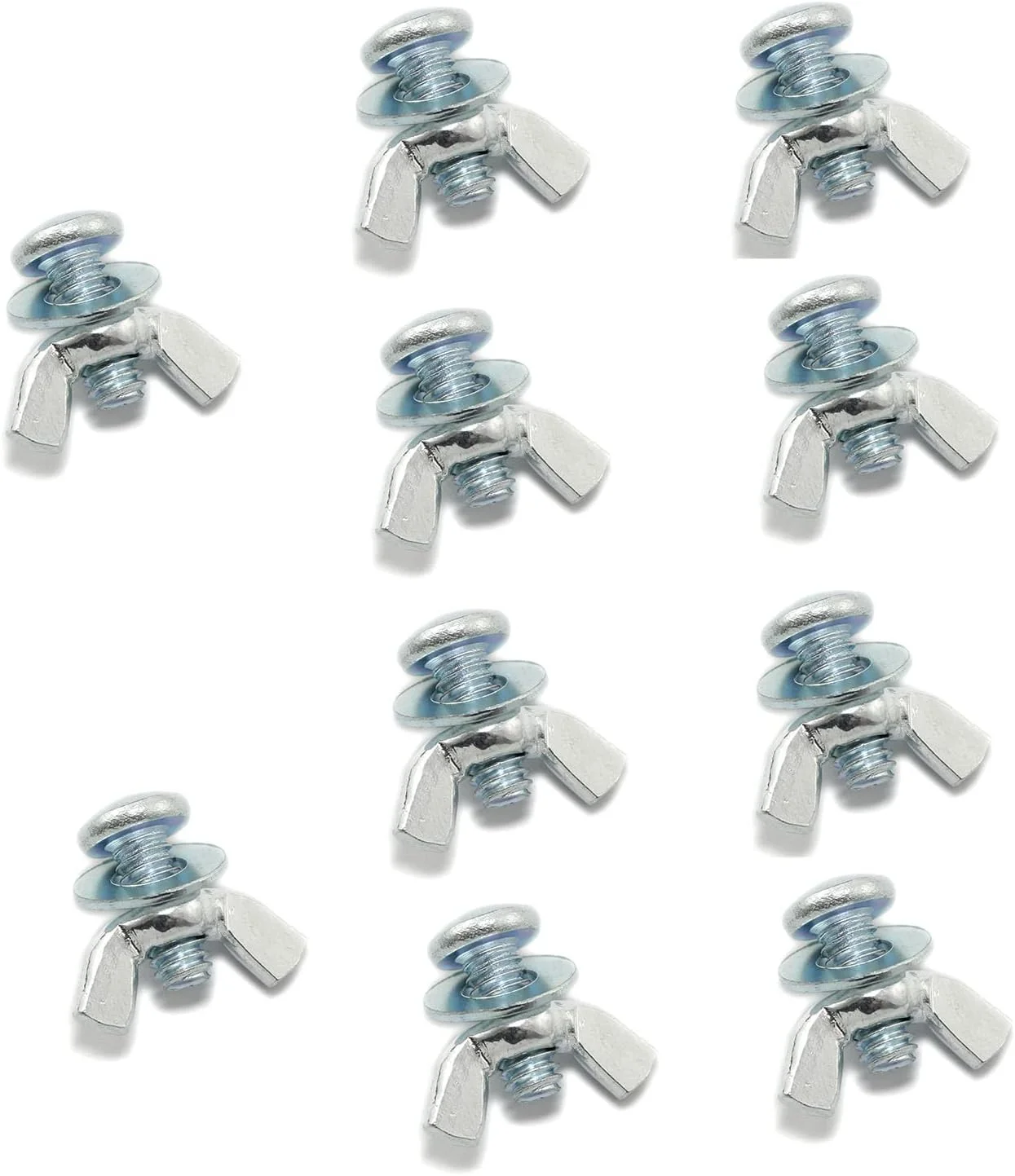 Pro Bamboo Kitchen 10pcs Screw Bolts with Wing Nut Zinc Plated Carbon Steel Mounting Hardware Fitting Fastenings 1/4"-20 Hand Tighten Wing Nuts, 1/4"-20 x 5/8" Phillips Head Screw Bolt with Washers