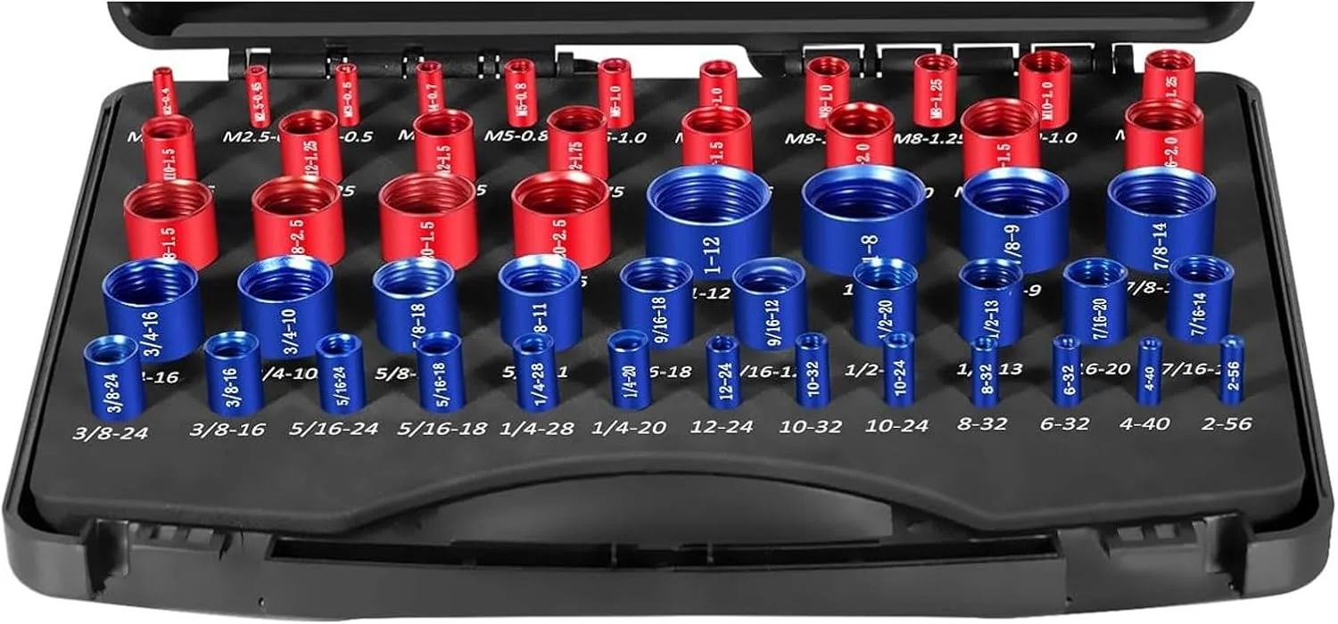 مجموعه گیج بررسی رزوه مهره و پیچ حرفه ای 55 عددی با ساختار آلومینیومی سایز بندی شده با رنگ و جعبه سازمان دهنده قابل حمل، گیج های رزوه آلومینیومی برای مصارف صنعتی مجموعه گیج بررسی رزوه مهره و پیچ حرفه ای 55 عددی با ساختار آلومینیومی سایز بندی شده با رنگ و جعبه سازمان دهنده قابل حمل، گیج های رزوه آلومینیومی برای مصارف صنعتی