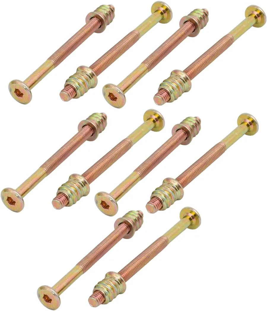 Aexit 10 عدد اتصالات اتصال دهنده مبلمان چوبی، پیچ سوکت شش گوش M6x80mm به همراه مهره درونی