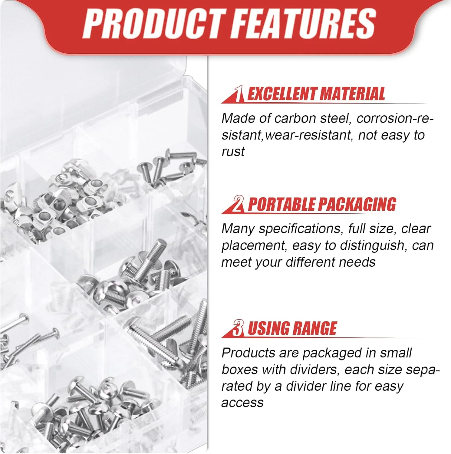 مجموعه 600 عددی پیچ و مهره M3 M4 M5، واشرهای قفلی، پیچ های استیل ضد زنگ با سر دکمه ای و سوکت شش گوش، به همراه 3 عدد آچار آلن رایگان، شامل جعبه ابزار مجموعه 600 عددی پیچ و مهره M3 M4 M5، واشرهای قفلی، پیچ های استیل ضد زنگ با سر دکمه ای و سوکت شش گوش، به همراه 3 عدد آچار آلن رایگان، شامل جعبه ابزار