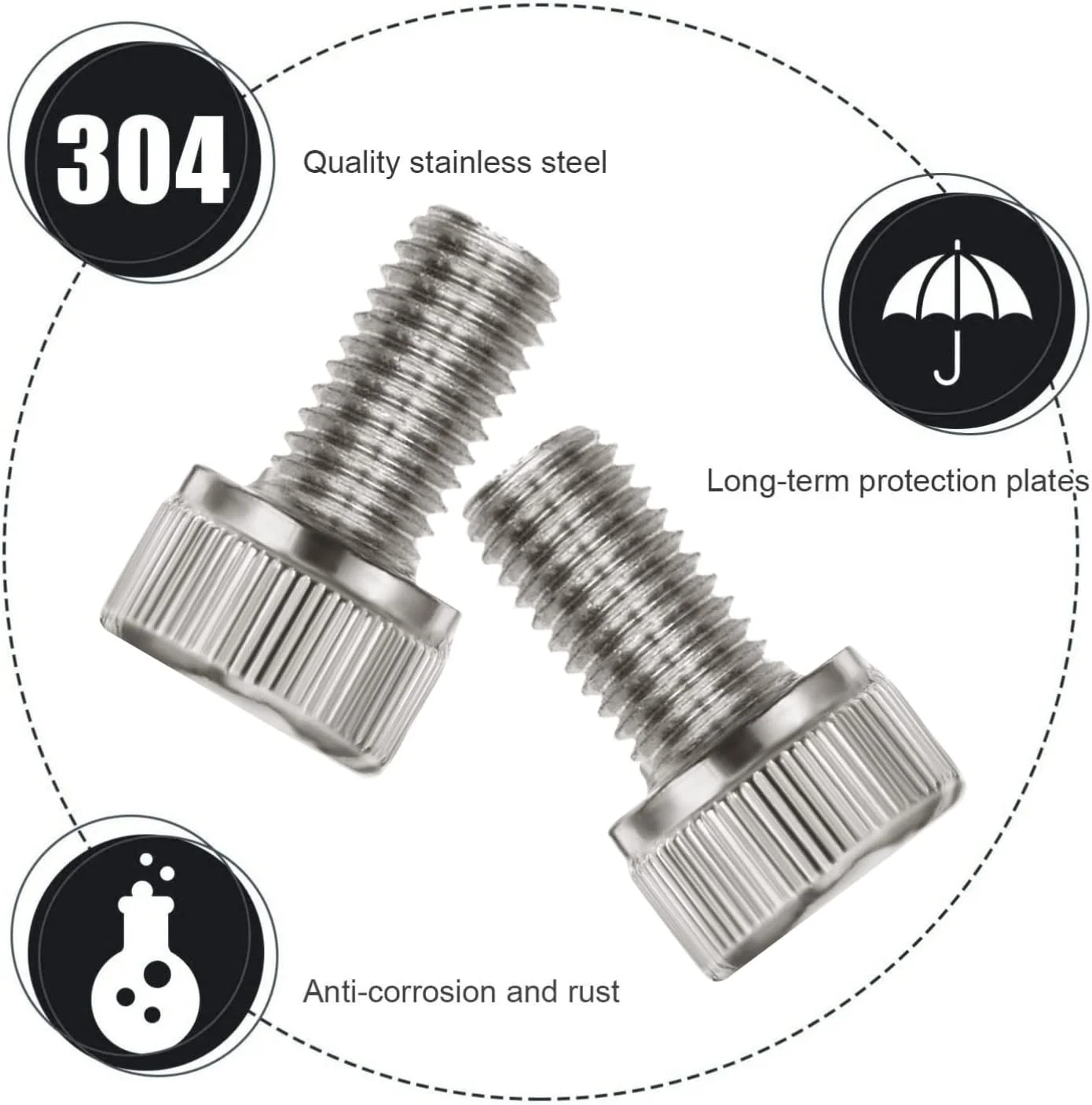 پیچ و مهره نقره ای با سرپوش کامل، بست پیچی، لنگر برای درایو، کیت سخت افزاری فلزی، مجموعه درایور سوکت، آلن، فلنج استیل ضد زنگ، انبساط چوب، پیچ شش گوش Mxmm T