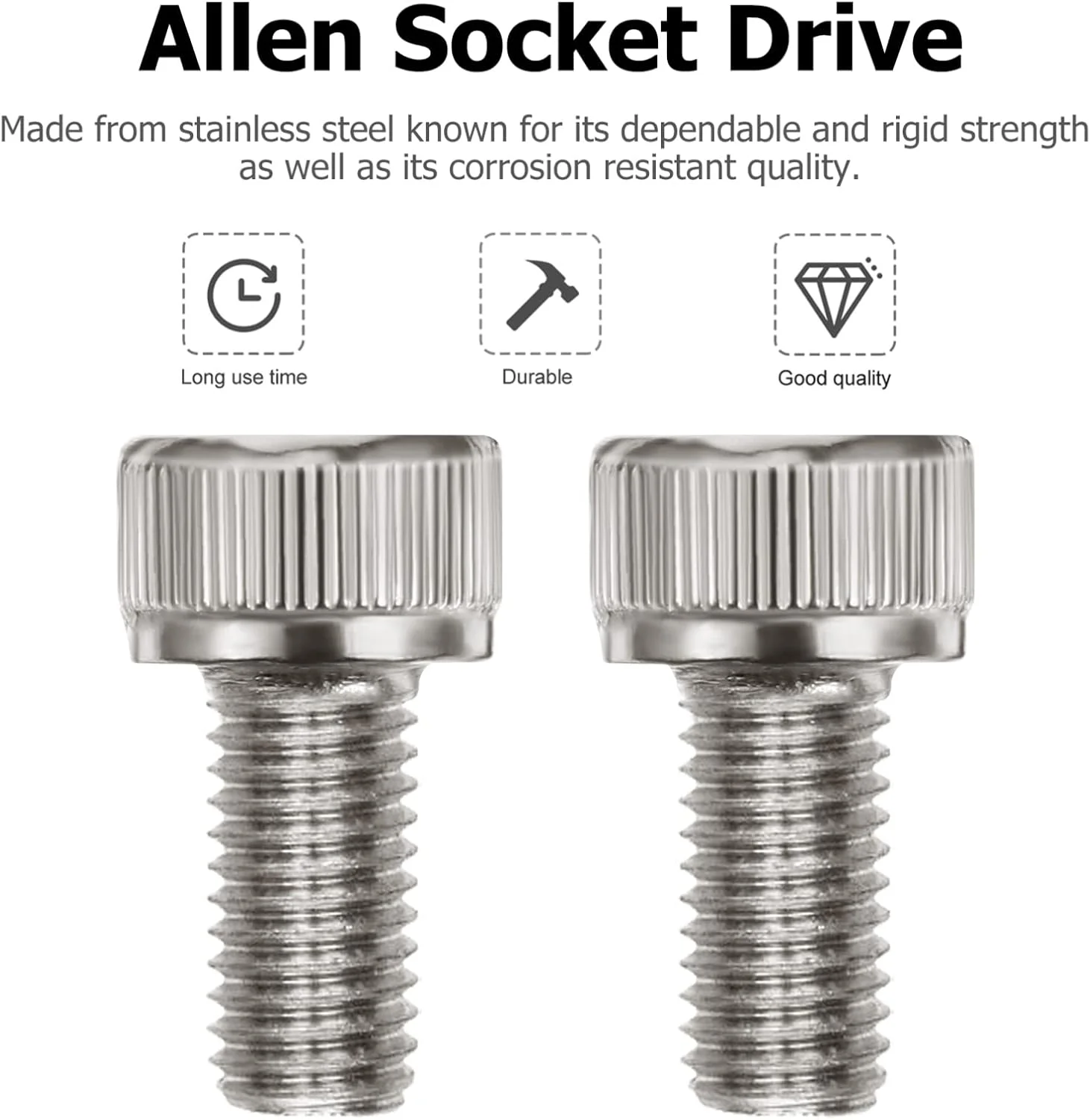 پیچ و مهره نقره ای با سرپوش کامل، بست پیچی، لنگر برای درایو، کیت سخت افزاری فلزی، مجموعه درایور سوکت، آلن، فلنج استیل ضد زنگ، انبساط چوب، پیچ شش گوش Mxmm T