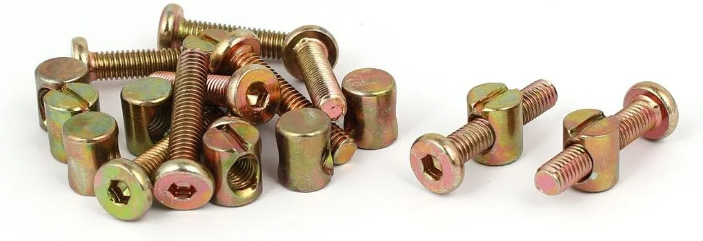 Aexit پیچ و مهره مبلمان با سر استوانه ای و سوکت M6x30mm به همراه مهره اتصال M6x12mm، بسته 10 عددی Aexit پیچ و مهره مبلمان با سر استوانه ای و سوکت M6x30mm به همراه مهره اتصال M6x12mm، بسته 10 عددی