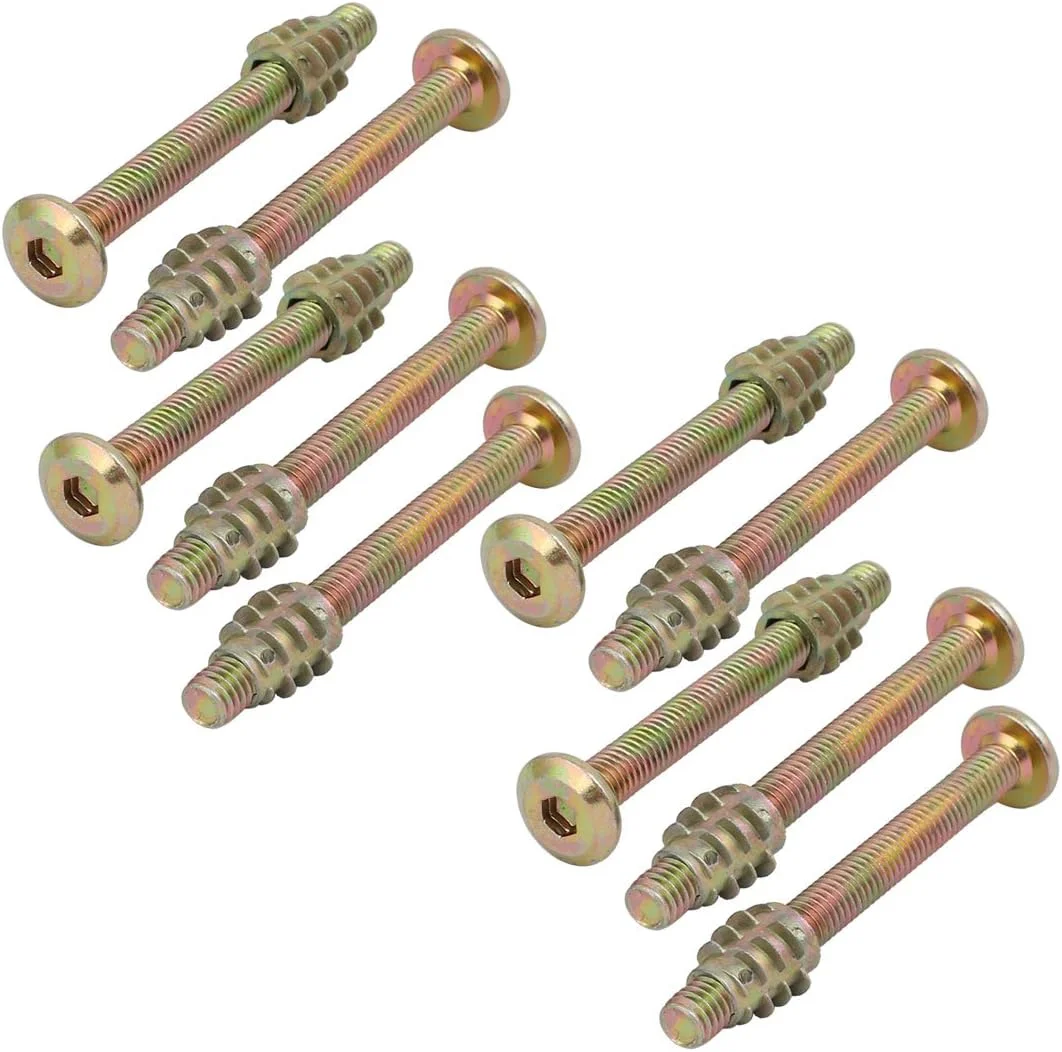 Aexit 10 عدد اتصالات اتصال دهنده مبلمان M6x60mm پیچ با سر سوکت شش گوش به همراه مهره چوبی Aexit 10 عدد اتصالات اتصال دهنده مبلمان M6x60mm پیچ با سر سوکت شش گوش به همراه مهره چوبی