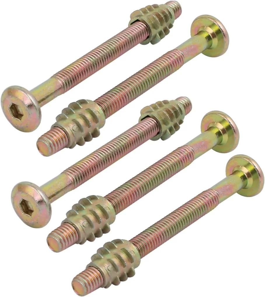 Aexit 5 عدد اتصالات اتصال دهنده مبلمان (سخت افزار خانگی) پیچ با سر استوانه ای M6x70mm با مهره چوبی Aexit 5 عدد اتصالات اتصال دهنده مبلمان (سخت افزار خانگی) پیچ با سر استوانه ای M6x70mm با مهره چوبی