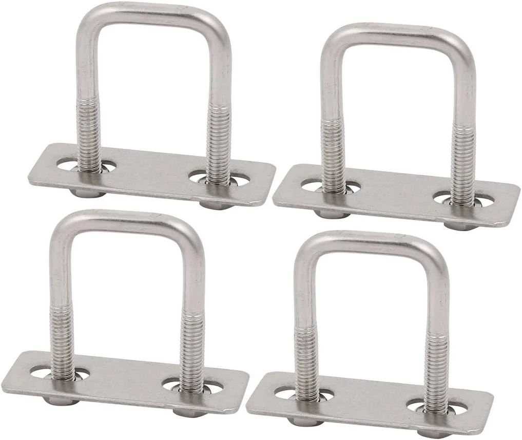 Aexit 4 عدد (سخت افزار خانگی) بست یو شکل مربعی M6 25mm عرض داخلی فولاد ضد زنگ 304 به همراه مهره و صفحه Aexit 4 عدد (سخت افزار خانگی) بست یو شکل مربعی M6 25mm عرض داخلی فولاد ضد زنگ 304 به همراه مهره و صفحه