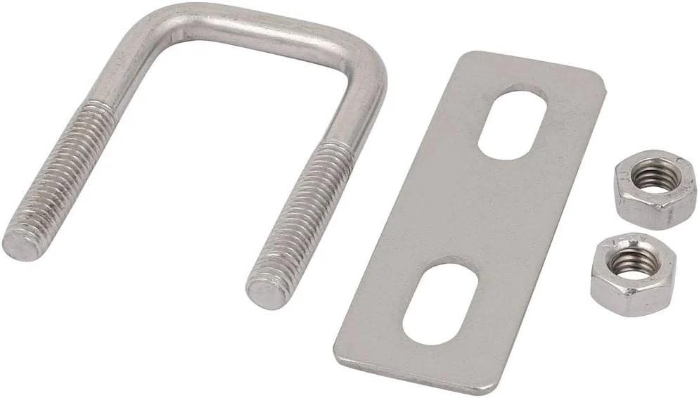 Aexit 4 عدد (سخت افزار خانگی) بست یو شکل مربعی M6 25mm عرض داخلی فولاد ضد زنگ 304 به همراه مهره و صفحه Aexit 4 عدد (سخت افزار خانگی) بست یو شکل مربعی M6 25mm عرض داخلی فولاد ضد زنگ 304 به همراه مهره و صفحه