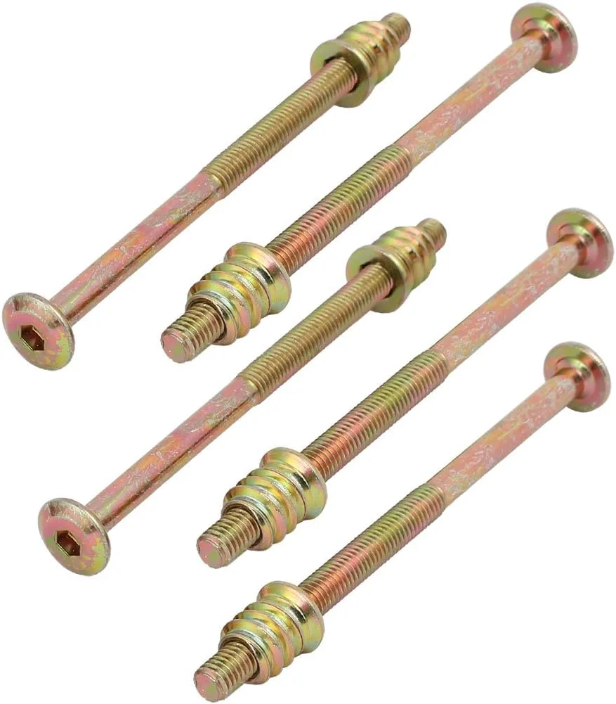 Aexit 5 عدد اتصالات اتصال دهنده مبلمان چوبی M6x100mm پیچ سوکت شش گوش با مهره درج Aexit 5 عدد اتصالات اتصال دهنده مبلمان چوبی M6x100mm پیچ سوکت شش گوش با مهره درج