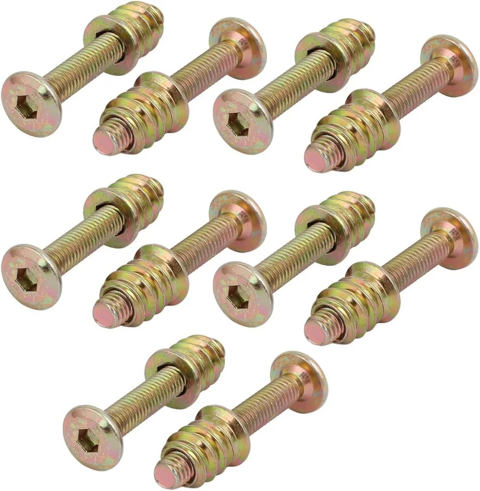 Aexit 10 عدد اتصالات اتصال دهنده مبلمان چوبی پیچ سوکت شش گوش M6x40mm به همراه مهره درج Aexit 10 عدد اتصالات اتصال دهنده مبلمان چوبی پیچ سوکت شش گوش M6x40mm به همراه مهره درج