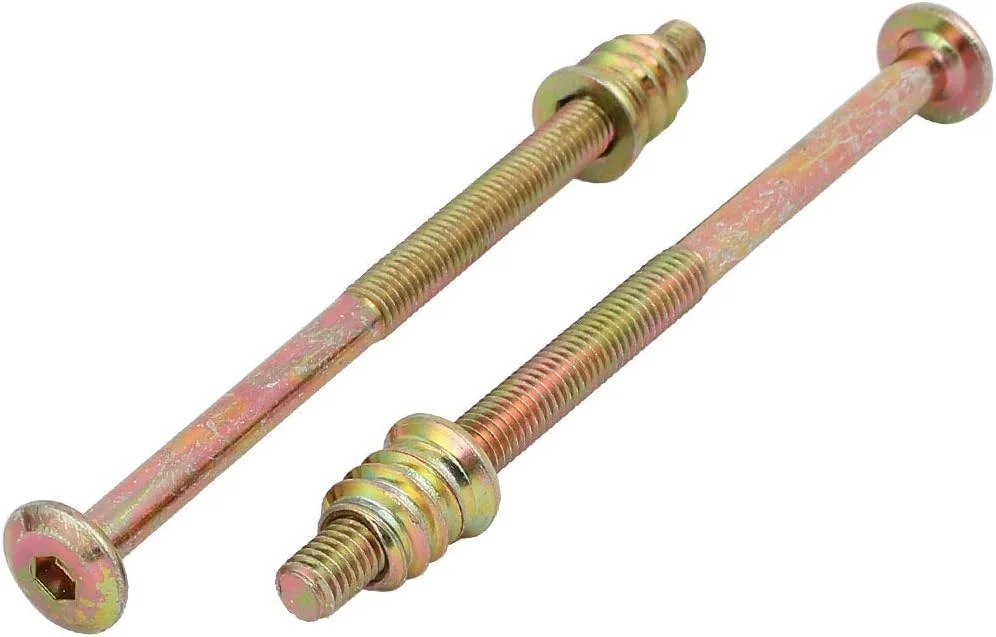 Aexit 5 عدد اتصالات اتصال دهنده مبلمان چوبی M6x100mm پیچ سوکت شش گوش با مهره درج Aexit 5 عدد اتصالات اتصال دهنده مبلمان چوبی M6x100mm پیچ سوکت شش گوش با مهره درج