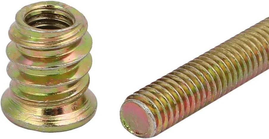 Aexit 5 عدد اتصالات اتصال دهنده مبلمان چوبی M6x100mm پیچ سوکت شش گوش با مهره درج Aexit 5 عدد اتصالات اتصال دهنده مبلمان چوبی M6x100mm پیچ سوکت شش گوش با مهره درج