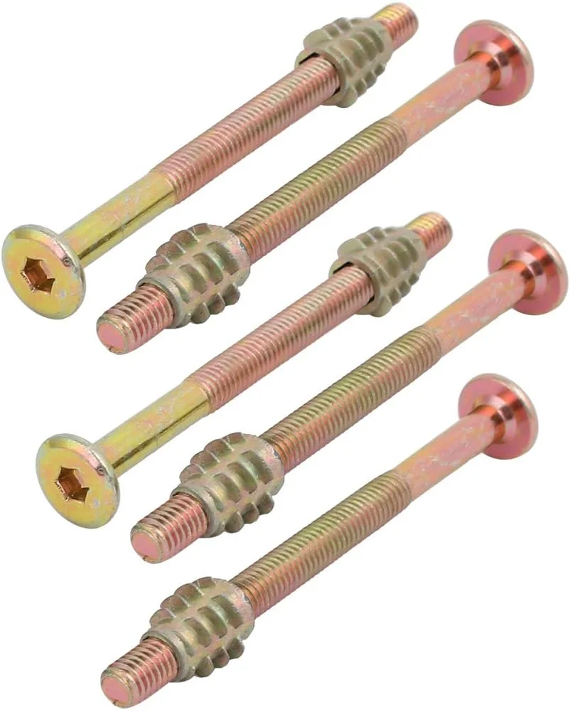 Aexit 5 عدد اتصالات اتصال دهنده مبلمان (سخت افزار خانگی) پیچ با سر سوکت آلن M6x80mm به همراه مهره چوبی