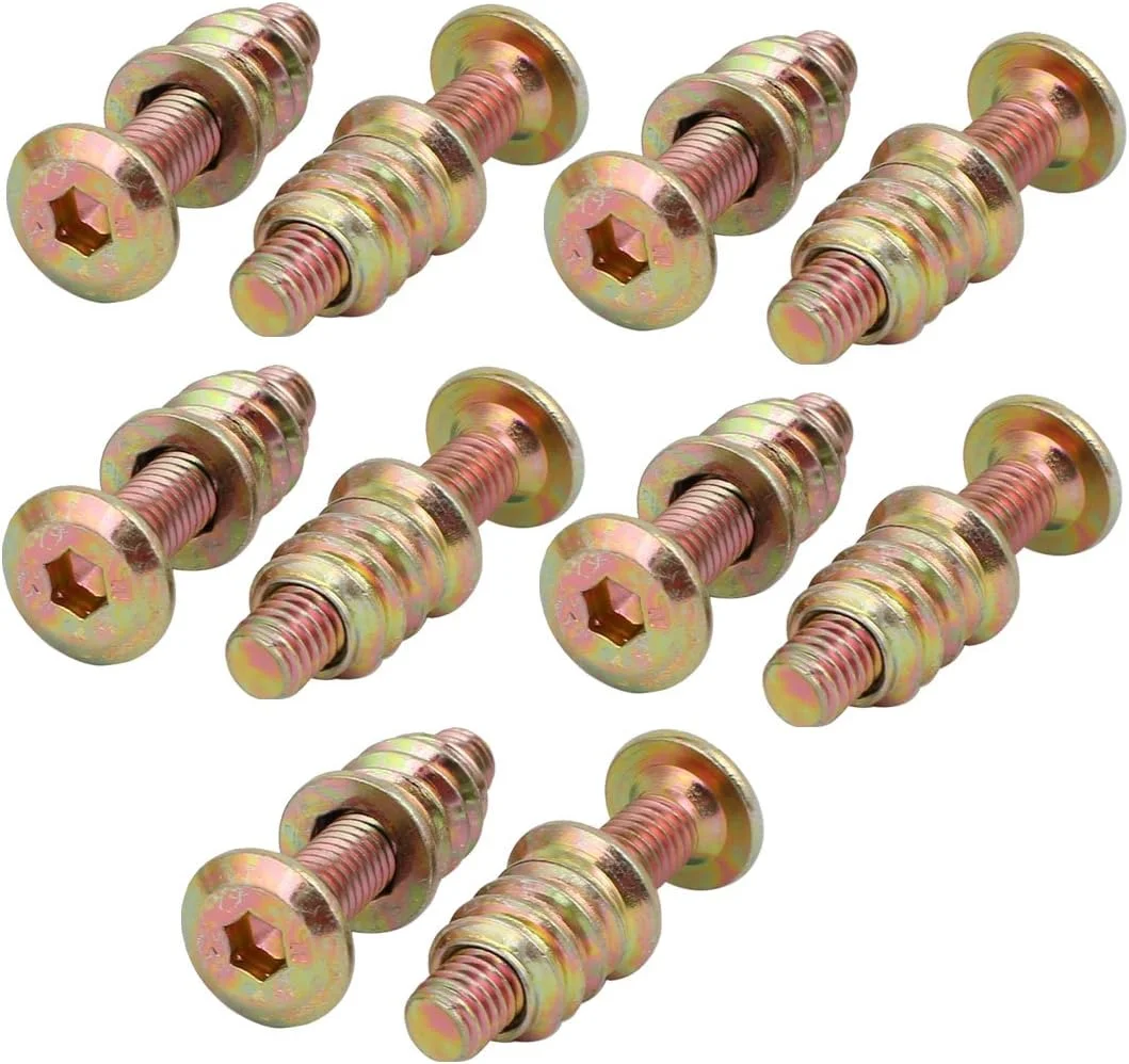 Aexit 10pcs (Home hardware) Wooded Furniture Connecting Fitting M6x30mm Hex Socket Bolt w (56ry131qf747) Insert Nut