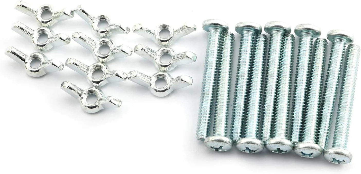 پیچ و مهره بالدار فولادی کربنی گالوانیزه Pro Bamboo Kitchen، 10 عددی، کیت سخت افزاری نصب 1/4 اینچی