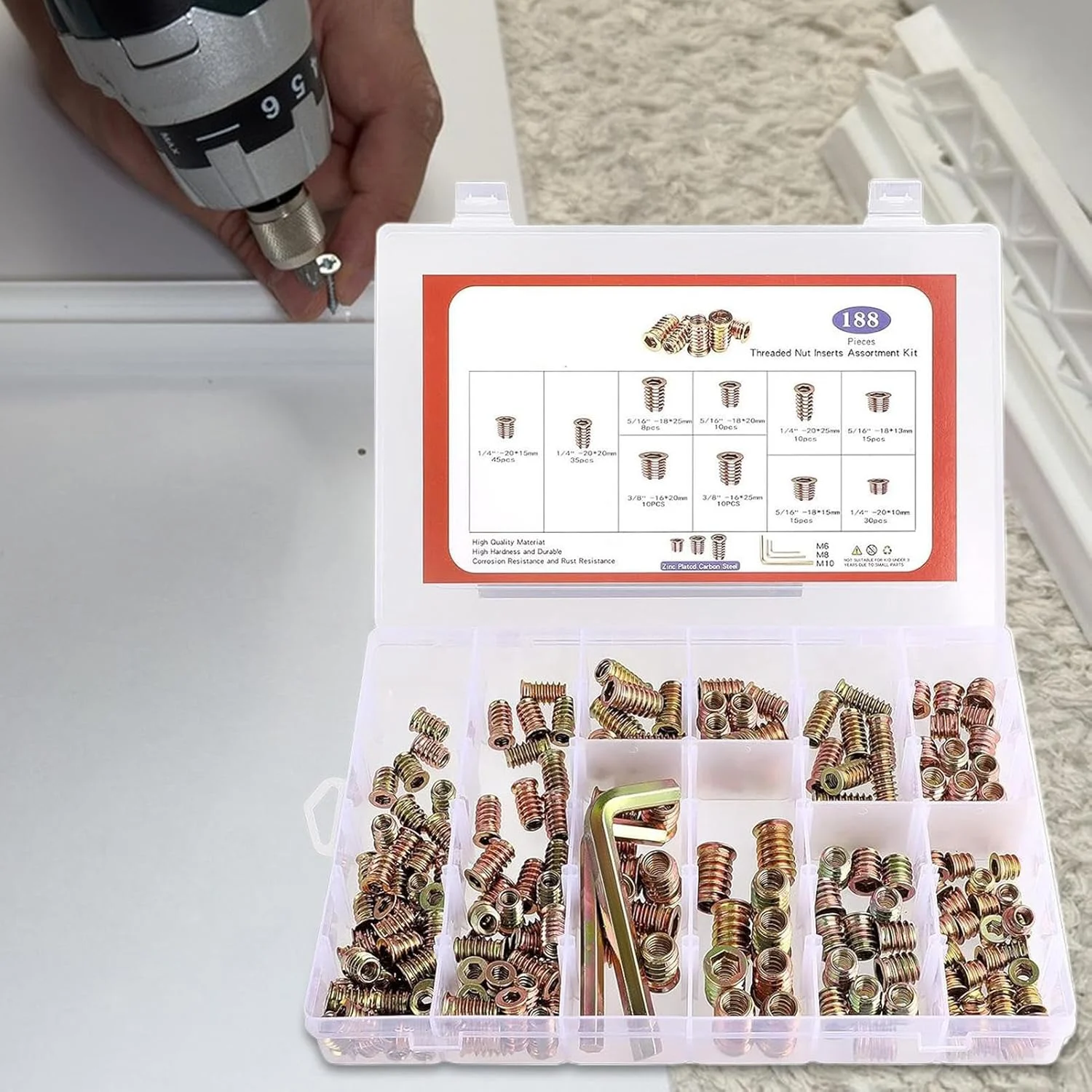 مجموعه مهره های سخت افزاری | کیت مجموعه مهره برای مبلمان چوبی | مجموعه اتصال دهنده پیچ با آچار شش گوش برای تخته سه لایی، فیبر و چوب مبلمان منزل مجموعه مهره های سخت افزاری | کیت مجموعه مهره برای مبلمان چوبی | مجموعه اتصال دهنده پیچ با آچار شش گوش برای تخته سه لایی، فیبر و چوب مبلمان منزل