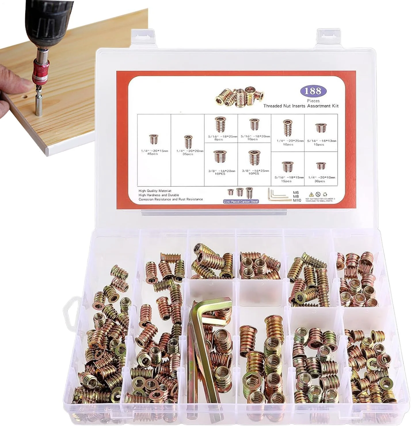 مجموعه مهره های سخت افزاری | کیت مجموعه مهره برای مبلمان چوبی | مجموعه اتصال دهنده پیچ با آچار شش گوش برای تخته سه لایی، فیبر و چوب مبلمان منزل مجموعه مهره های سخت افزاری | کیت مجموعه مهره برای مبلمان چوبی | مجموعه اتصال دهنده پیچ با آچار شش گوش برای تخته سه لایی، فیبر و چوب مبلمان منزل