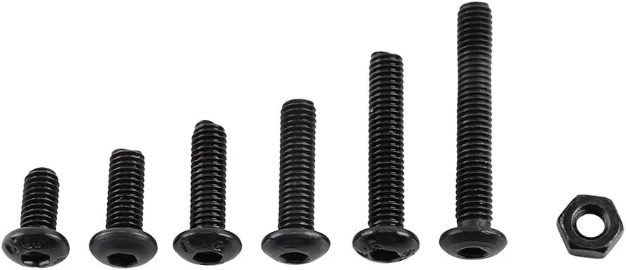 مجموعه 250 عددی پیچ و مهره M3 با سر استوانه ای شش گوش، واشرهای تخت، پیچ های فولادی، واشرهای تخت و مهره های استاندارد (نوع B)