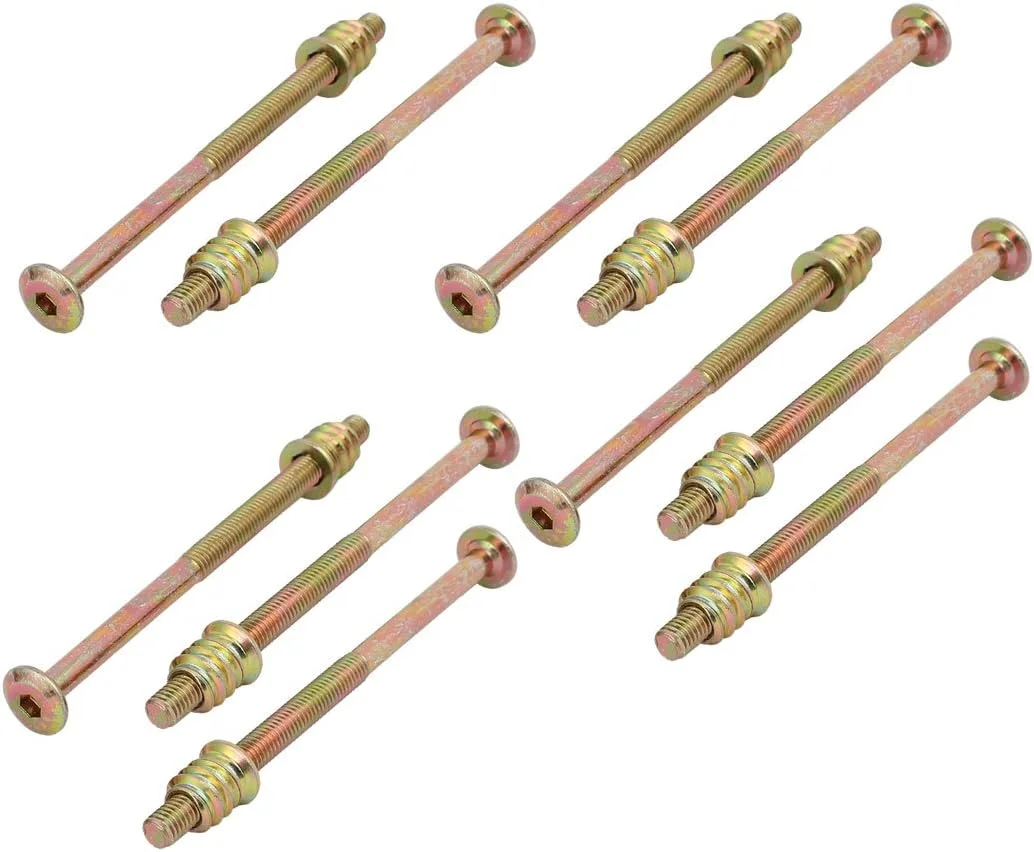 Aexit 10 عدد اتصالات اتصال دهنده مبلمان چوبی، پیچ سوکت شش گوش M6x100mm به همراه مهره
