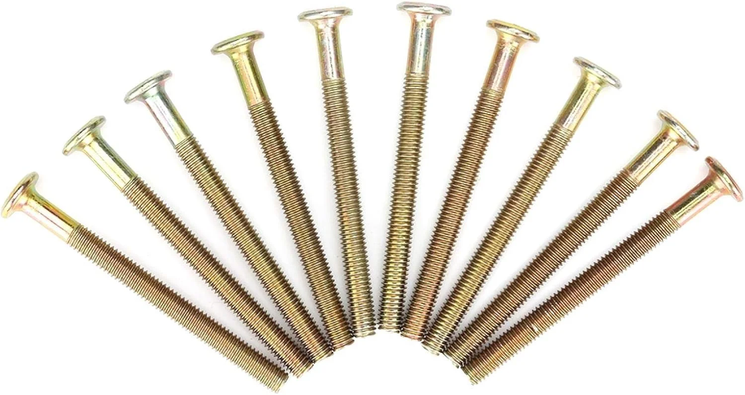 پیچ و مهره مبلمان GDJbnyu، پیچ های تخت نوزاد، پیچ اتصال M6 70mm، مجموعه مهره های استوانه ای، کیت جایگزینی سخت افزار اتصال دهنده مهره های استوانه ای برای تخت نوزاد، تخت خواب و مبلمان