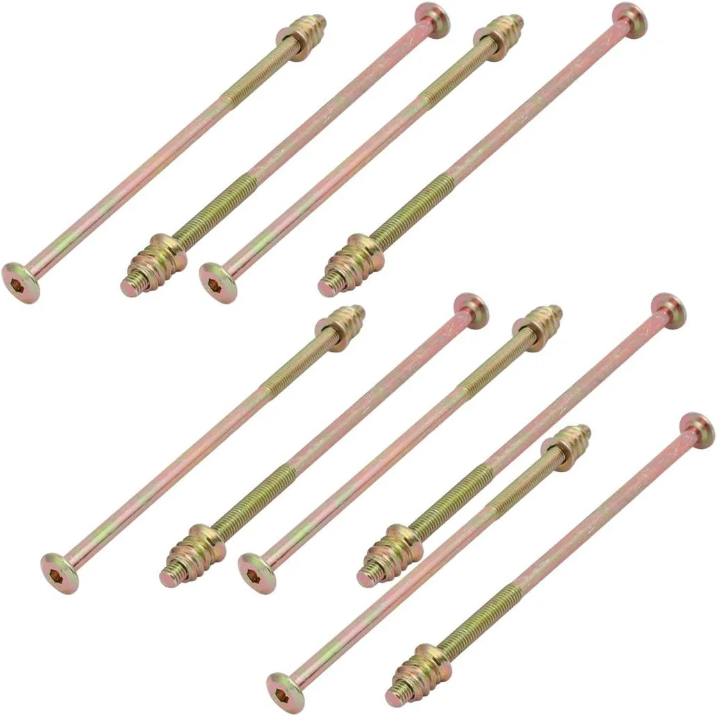 Aexit 10pcs (Home hardware) Wooded Furniture Connecting Fitting M6x150mm Hex Socket Bolt w (32ry441qf111) Insert Nut