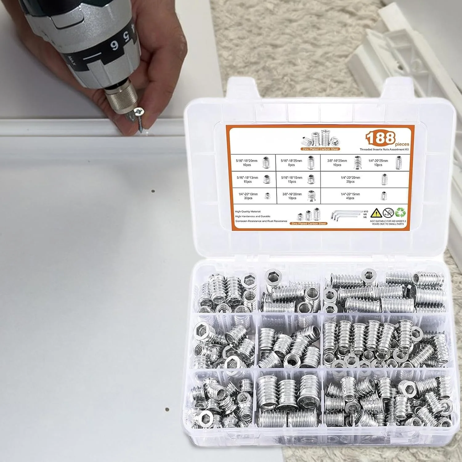 مجموعه مهره های سخت افزاری - مجموعه متنوع مهره برای مبلمان چوبی | سخت افزار خانگی، مجموعه بست های پیچ و مهره با آچار شش گوش برای چوب، تخته سه لایی، تخته فیبر مجموعه مهره های سخت افزاری - مجموعه متنوع مهره برای مبلمان چوبی | سخت افزار خانگی، مجموعه بست های پیچ و مهره با آچار شش گوش برای چوب، تخته سه لایی، تخته فیبر