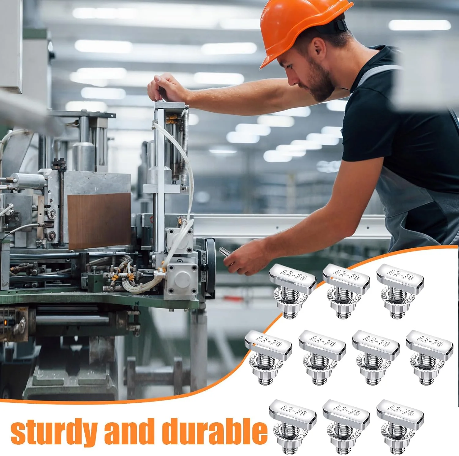 کیت پیچ و مهره T-Slot - سخت افزار مهره های T-Slot برای سر چکش | پیچ سخت افزاری سنگین برای سیستم ریلی، باربند خودرو، ساخت و ساز میز کار کیت پیچ و مهره T-Slot - سخت افزار مهره های T-Slot برای سر چکش | پیچ سخت افزاری سنگین برای سیستم ریلی، باربند خودرو، ساخت و ساز میز کار