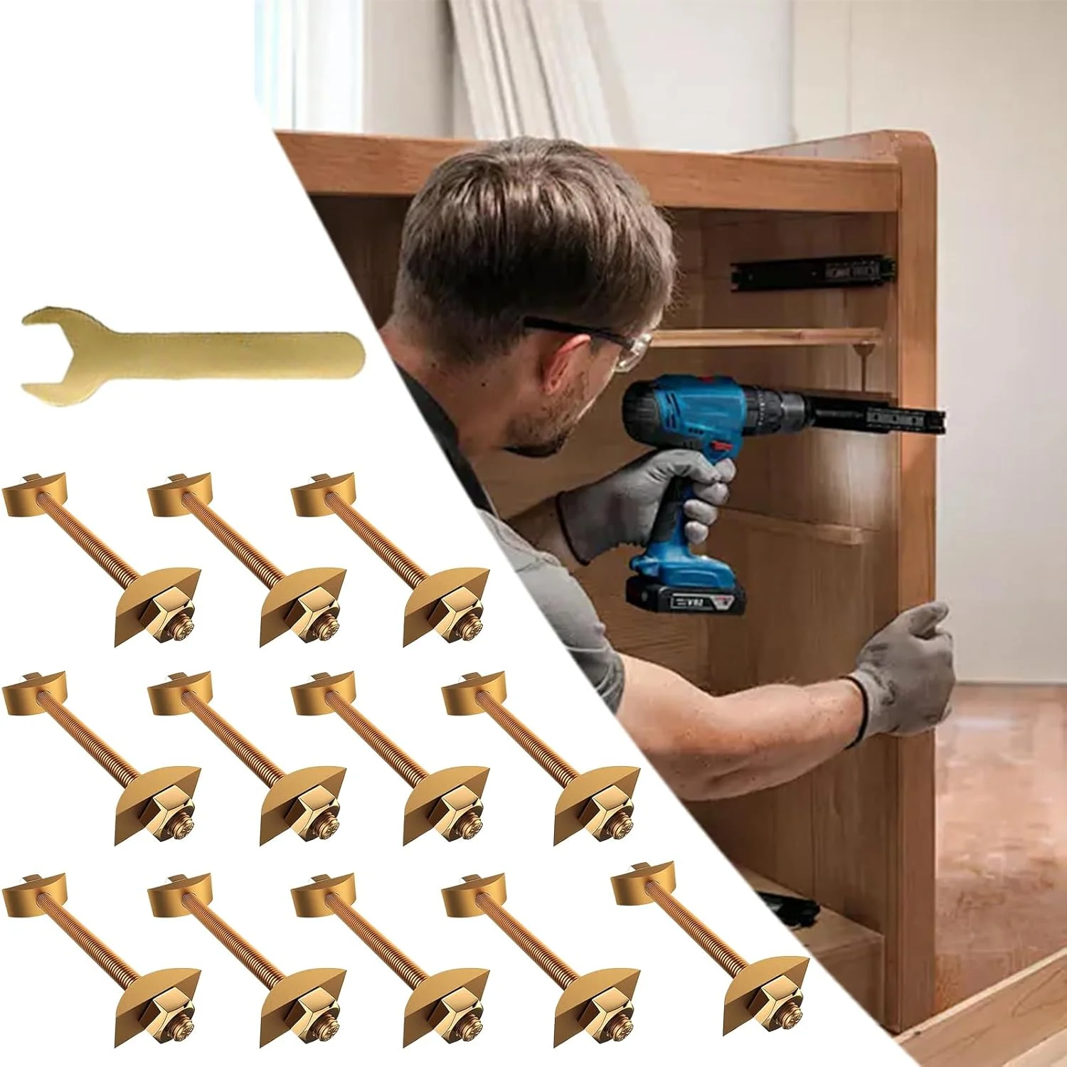 اتصالات مبلمان - اتصال دهنده بلوک قصابی M8x100 میلی متر - مجموعه 12 عددی پیچ و مهره فلزی برای اتصال اتصالات بلوک قصابی، قاب تخت خواب و قاب میز اتصالات مبلمان - اتصال دهنده بلوک قصابی M8x100 میلی متر - مجموعه 12 عددی پیچ و مهره فلزی برای اتصال اتصالات بلوک قصابی، قاب تخت خواب و قاب میز