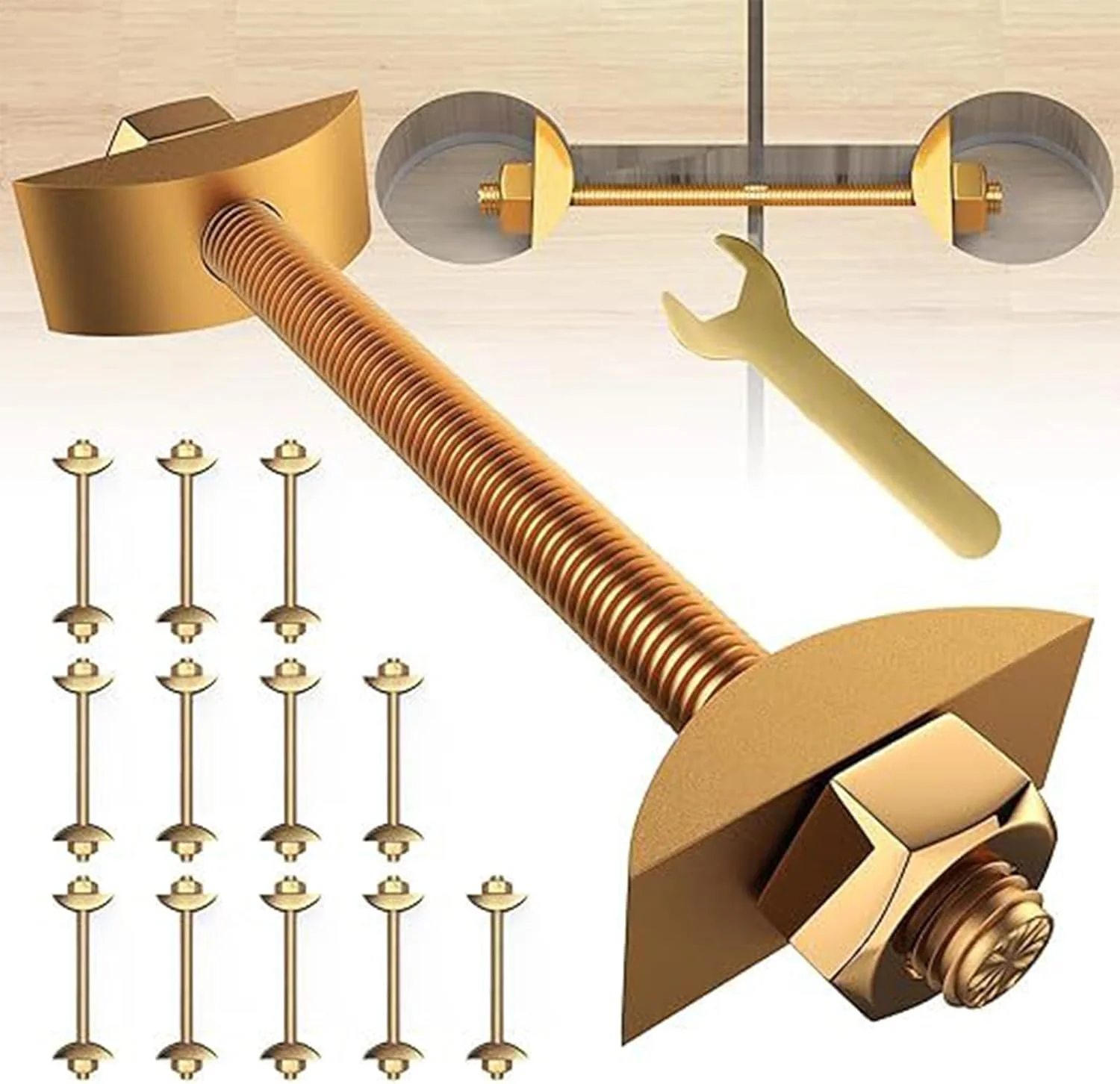 اتصالات مبلمان kinrguiyuez، کیت اتصال مبلمان M8x100 میلی متر - مجموعه 12 عددی مهره و پیچ سخت افزاری اتصالات فلزی برای اتصال بلوک قصابی، قاب تخت خواب و قاب میز