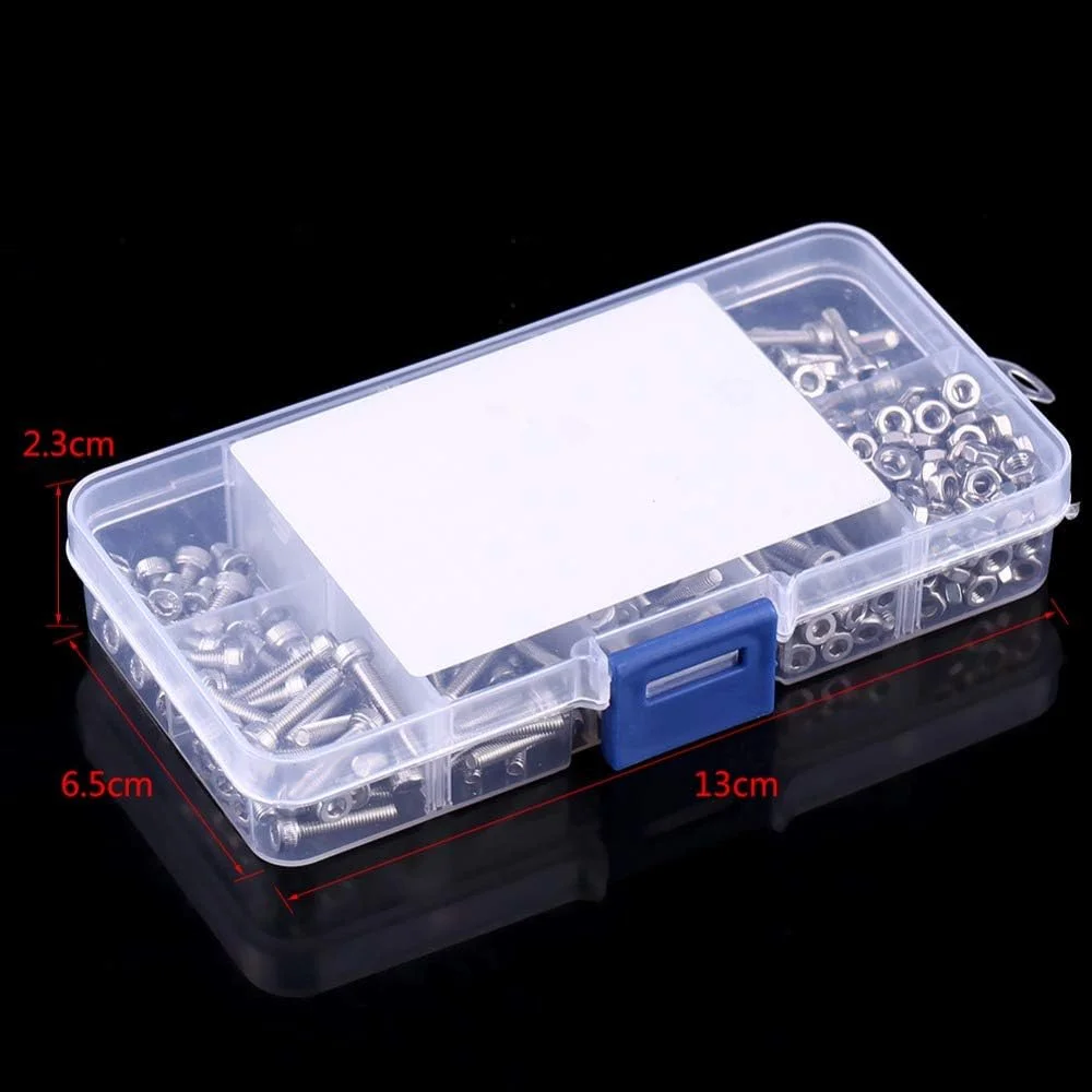 مجموعه پیچ و مهره M3 GQCKE، 340 عدد پیچ و مهره سر فلزی استیل ضد زنگ با سر دکمه ای شش گوش، مجموعه سخت افزاری پیچ و مهره مجموعه پیچ و مهره M3 GQCKE، 340 عدد پیچ و مهره سر فلزی استیل ضد زنگ با سر دکمه ای شش گوش، مجموعه سخت افزاری پیچ و مهره