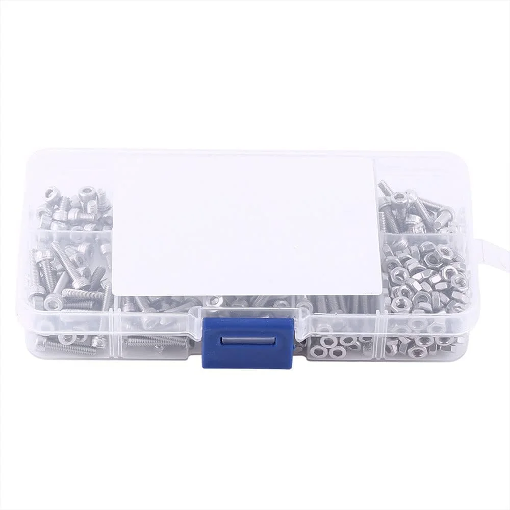 مجموعه پیچ و مهره M3 GQCKE، 340 عدد پیچ و مهره سر فلزی استیل ضد زنگ با سر دکمه ای شش گوش، مجموعه سخت افزاری پیچ و مهره مجموعه پیچ و مهره M3 GQCKE، 340 عدد پیچ و مهره سر فلزی استیل ضد زنگ با سر دکمه ای شش گوش، مجموعه سخت افزاری پیچ و مهره