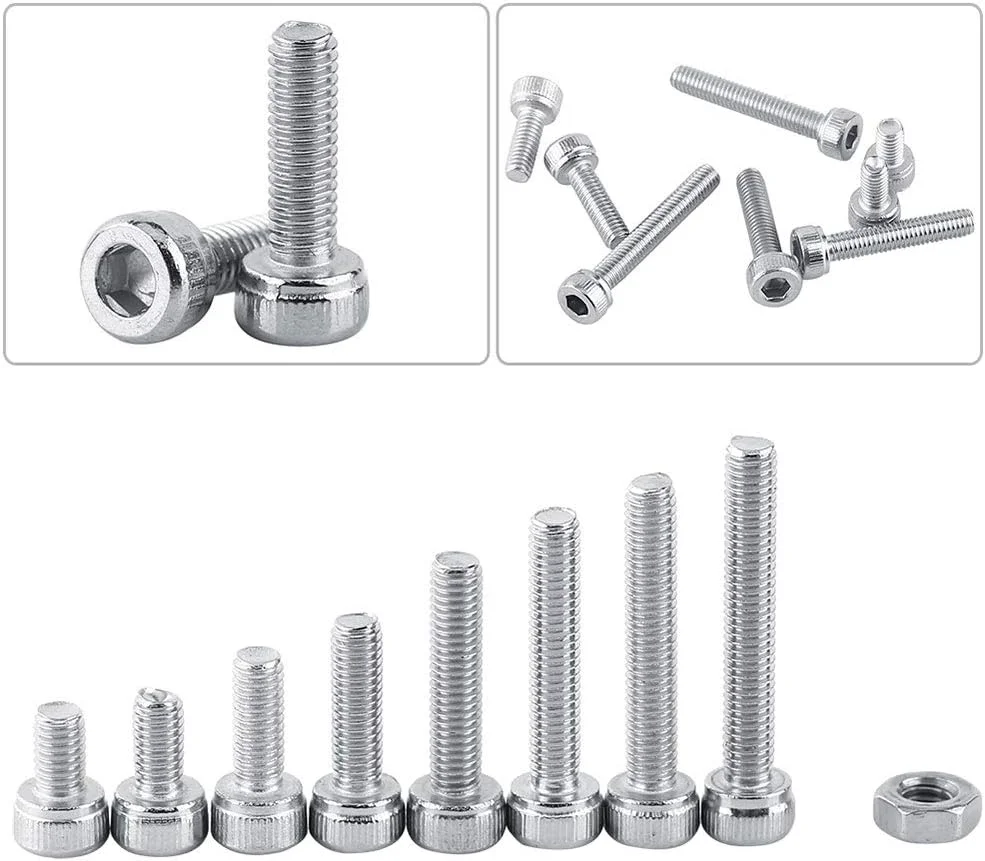 مجموعه پیچ و مهره M3 GQCKE، 340 عدد پیچ و مهره سر فلزی استیل ضد زنگ با سر دکمه ای شش گوش، مجموعه سخت افزاری پیچ و مهره مجموعه پیچ و مهره M3 GQCKE، 340 عدد پیچ و مهره سر فلزی استیل ضد زنگ با سر دکمه ای شش گوش، مجموعه سخت افزاری پیچ و مهره