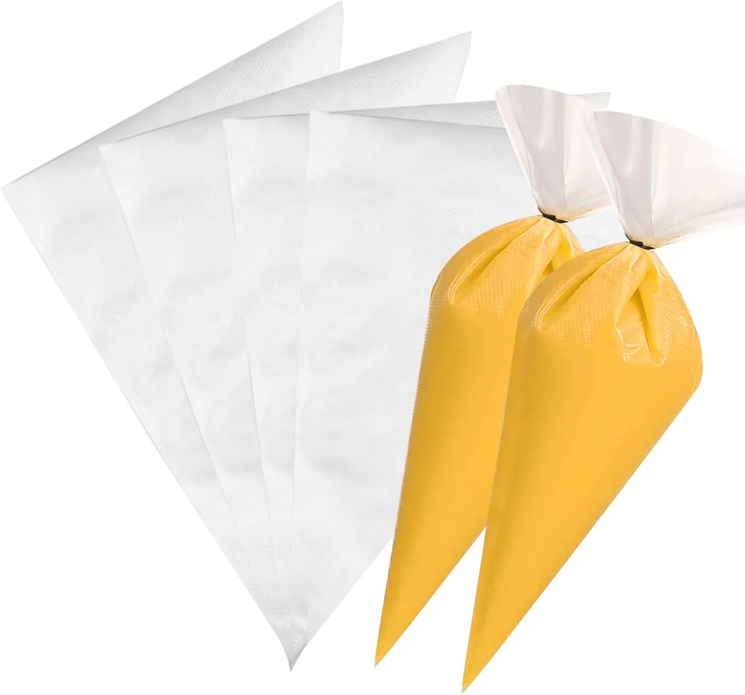 کیسه های قیف قنادی ضخیم TORMEN، کیسه تزئین کیک یکبار مصرف 16 اینچی ضد ترکیدگی (50 عدد، شفاف)